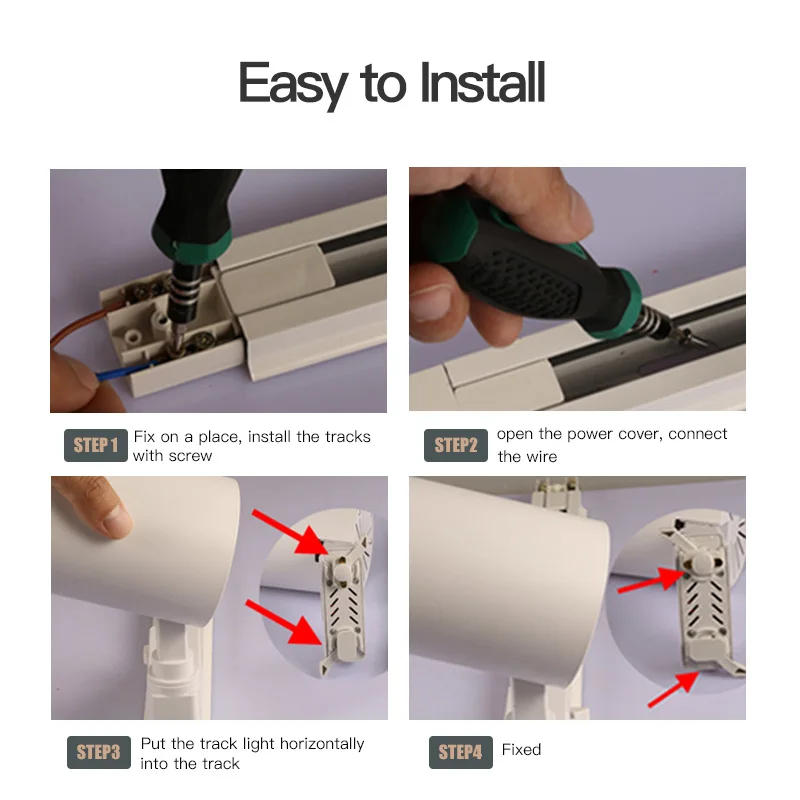 Description Picture 5 of item1M 0.5M LED Track Light Rail 2 Wire Electrified Rail With Spots Led Track Lamp for Clothing Store Home Lighting Rails Spotlight