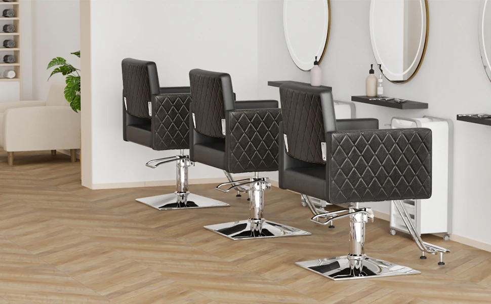 Description Picture 2 of itemBlack Hair Chair with Wide Seat Aluminium Alloy Footrest,Hydraulic Barber Chair Heavy Duty,Salon Chair for Hair Stylist,Styling