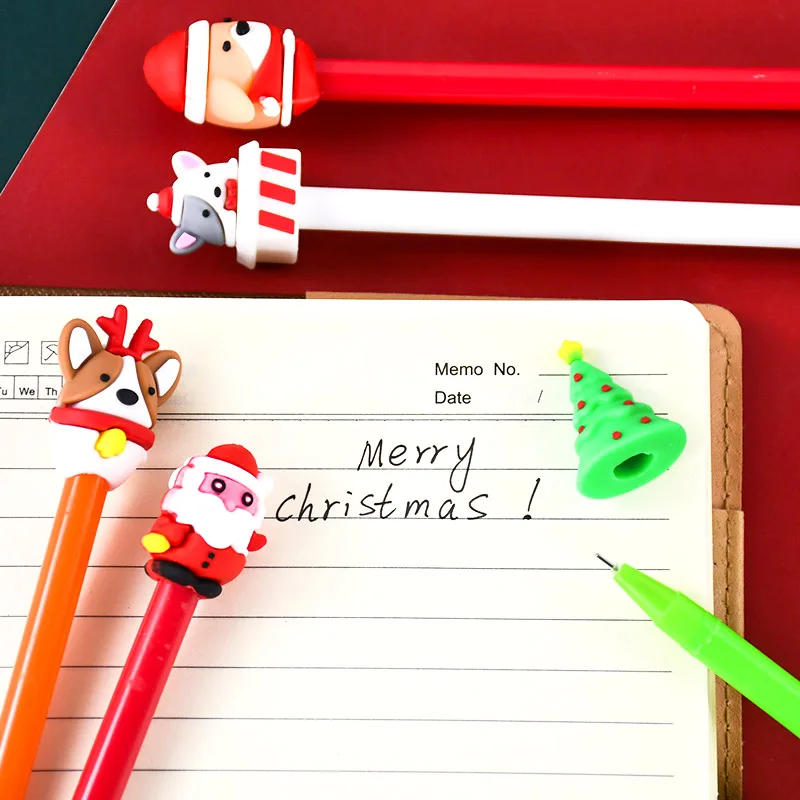 Description Picture 5 of item10/20Pcs Cartoon Christmas Pens Gel Ink Roller Ball Pen 2025 New Year Kids Gift Birthday Party Favors School Stationary Prize