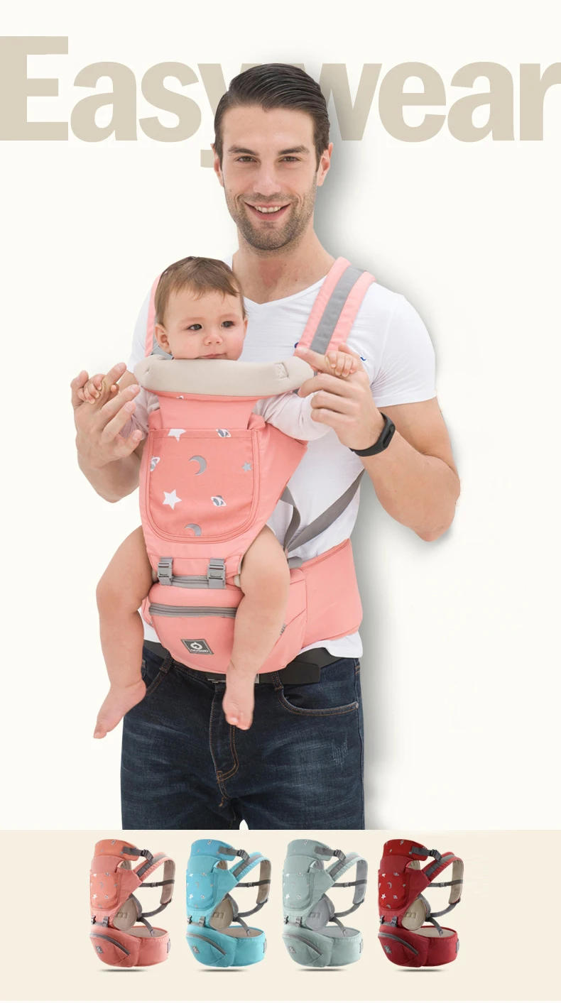 Description Picture 2 of itemErgonomic Baby Carrier Infant Hipseat Carrier Breathable Kangaroo Front Facing Baby Holder Baby Waist Carrier Travel For 0-36M