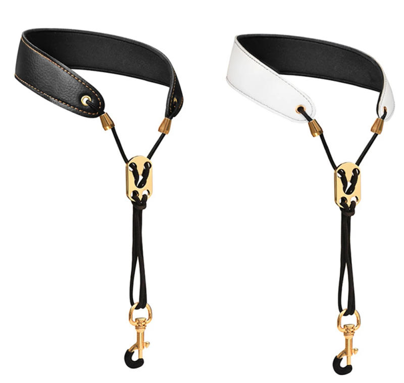 Description Picture 2 of itemFor Bassoon For Most Bass Clarinet For Oboe For Saxophone Parts Saxophone Neck Strap Brown Blue PU Leather Red