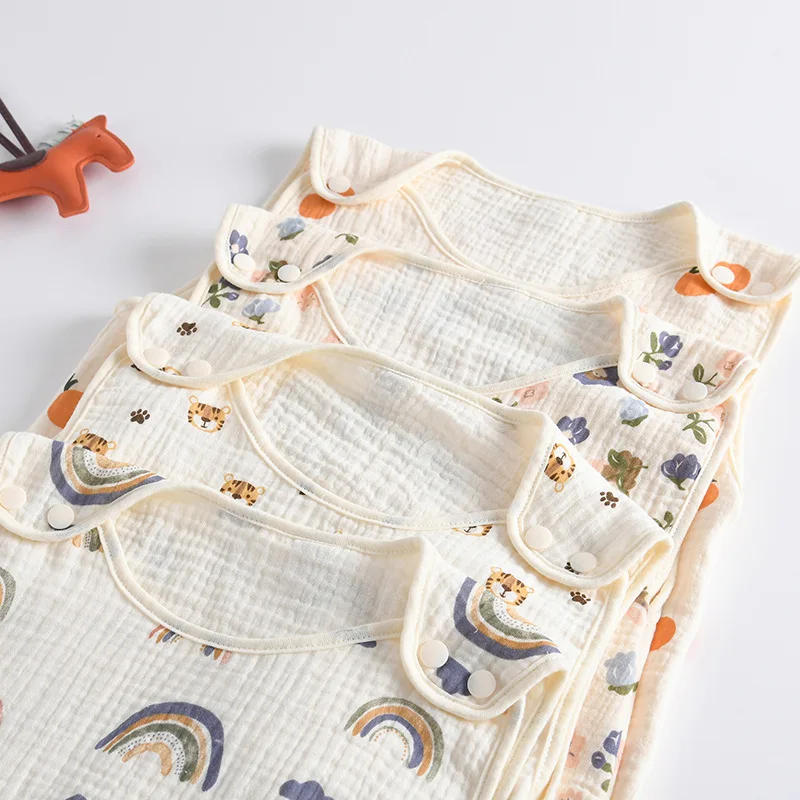 Description Picture 5 of itemSpring Summer Thin Baby Muslin Sleeping Blanket Boys Girls Cotton Sleep Bag Sleeveless Wearable Newborn Soft Gauze Wrap Pajamas