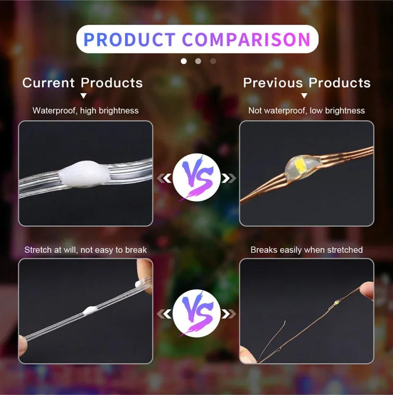 Description Picture 5 of itemWS2812B Bluetooth LED String Fairy Lights Dreamcolor RGBIC DIY Party Christmas Tree Lights Wedding Decoration Garland USB Lamp