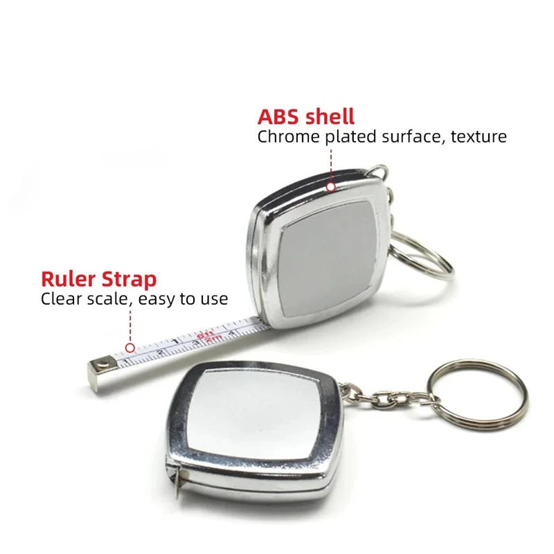Description Picture 6 of item2 Meters Small Tape Measures Metric and Imperial System Key Ring Mini Steel Tape Measure Pocket Portable Compact Carry Around