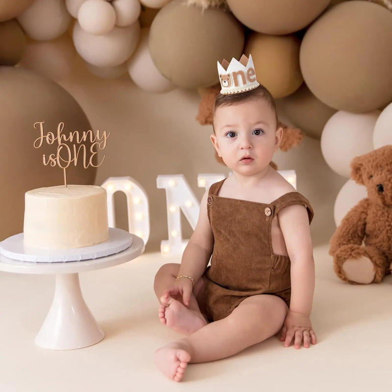 Description Picture 4 of itemLittle Bear Birthday Hat Crown 1-year-old Birthday Party Decoration Kids Boy Girl Baby Shower Supplies Photo Venue Layout
