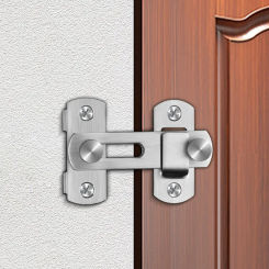 New 180° Stainless Steel Latch Door Lock Door Bolt  Cabinet Wardrobe Door Lock Home Hardware Gate Safety Toilet Door Lock
