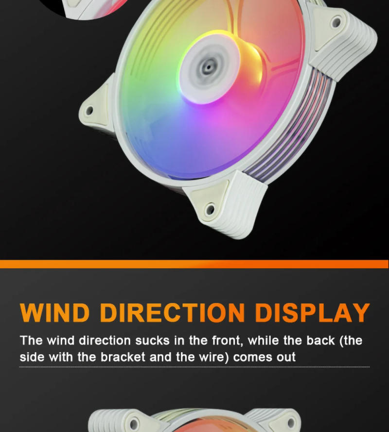 Description Picture 6 of itemAigo AR12 White 120mm PC Computer Case Fan Cooling Cooler 6PIN Adjustable RGB Led 12cm Mute Ventilador Adjust Speed 5V ARGB Fans