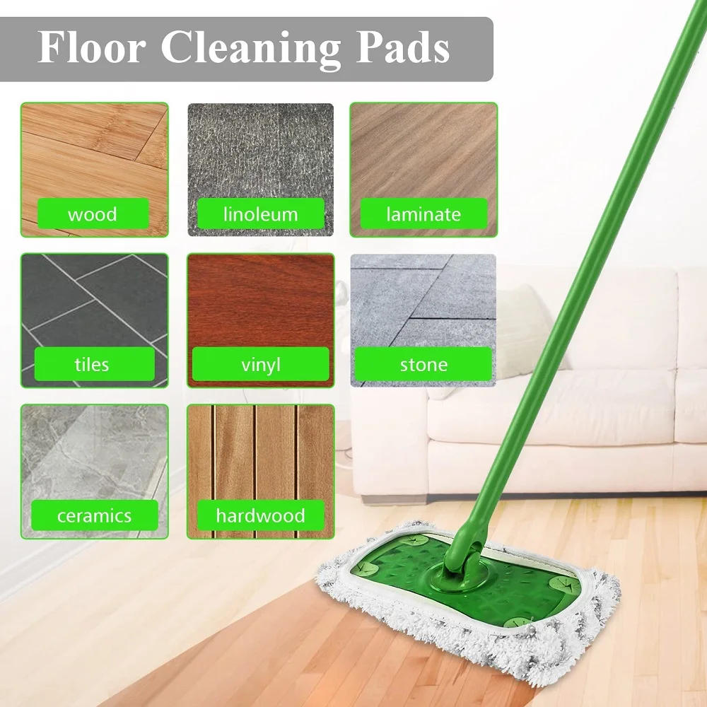 Description Picture 3 of itemReusable Microfiber Mop Pads for Swiffer Sweeper, Mop Cloths, Wet Dry Refills, Household Cleaning Tools, 2 Pcs, 4 Pcs