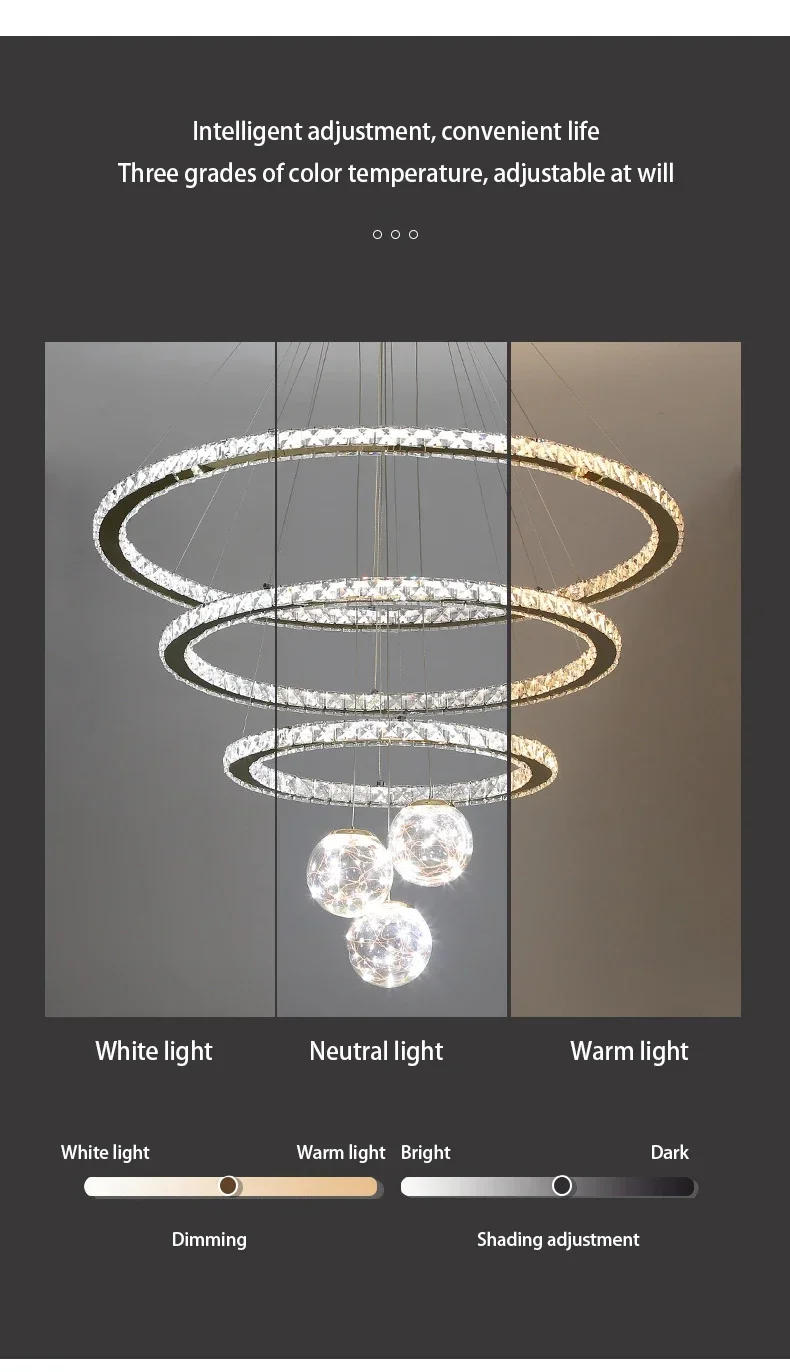 Description Picture 4 of itemLiving Room Chandelier Starry Crystal Light Luxury Restaurant Chandelier Modern Room Decor Creative Master Bedroom Lamp