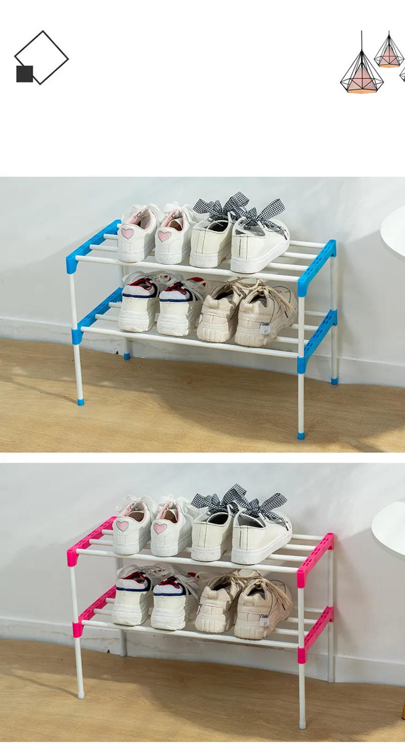 Description Picture 3 of item2 Layers Household Dustproof Shoe Cabinet Thickened Durable Living Room Slippers Boots Shoes Storage Rack Simple Assembly