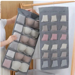 Home Non-woven Storage Hanging Style Underwear Bra Socks Storage Hanging Bag Double-sided Organizing Bag