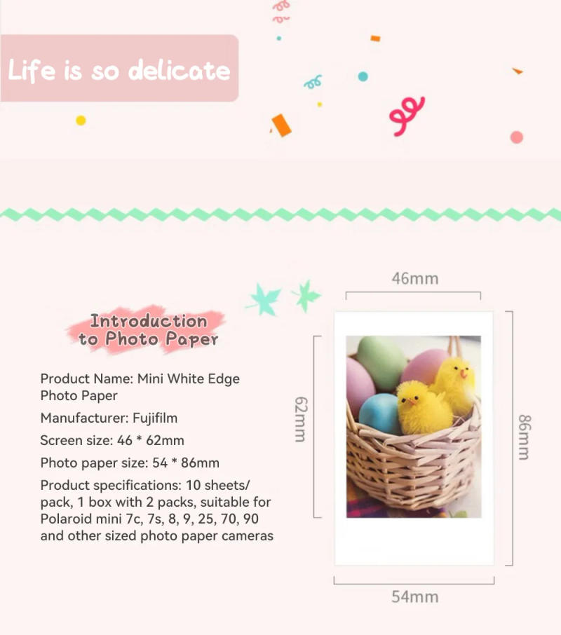 Description Picture 3 of itemOriginal Fujifilm Instax Mini 12 11 Film Photo Paper various styles For 9 SP2 70 7cs 8 11 25 90 50 Camera Lomo liplay link