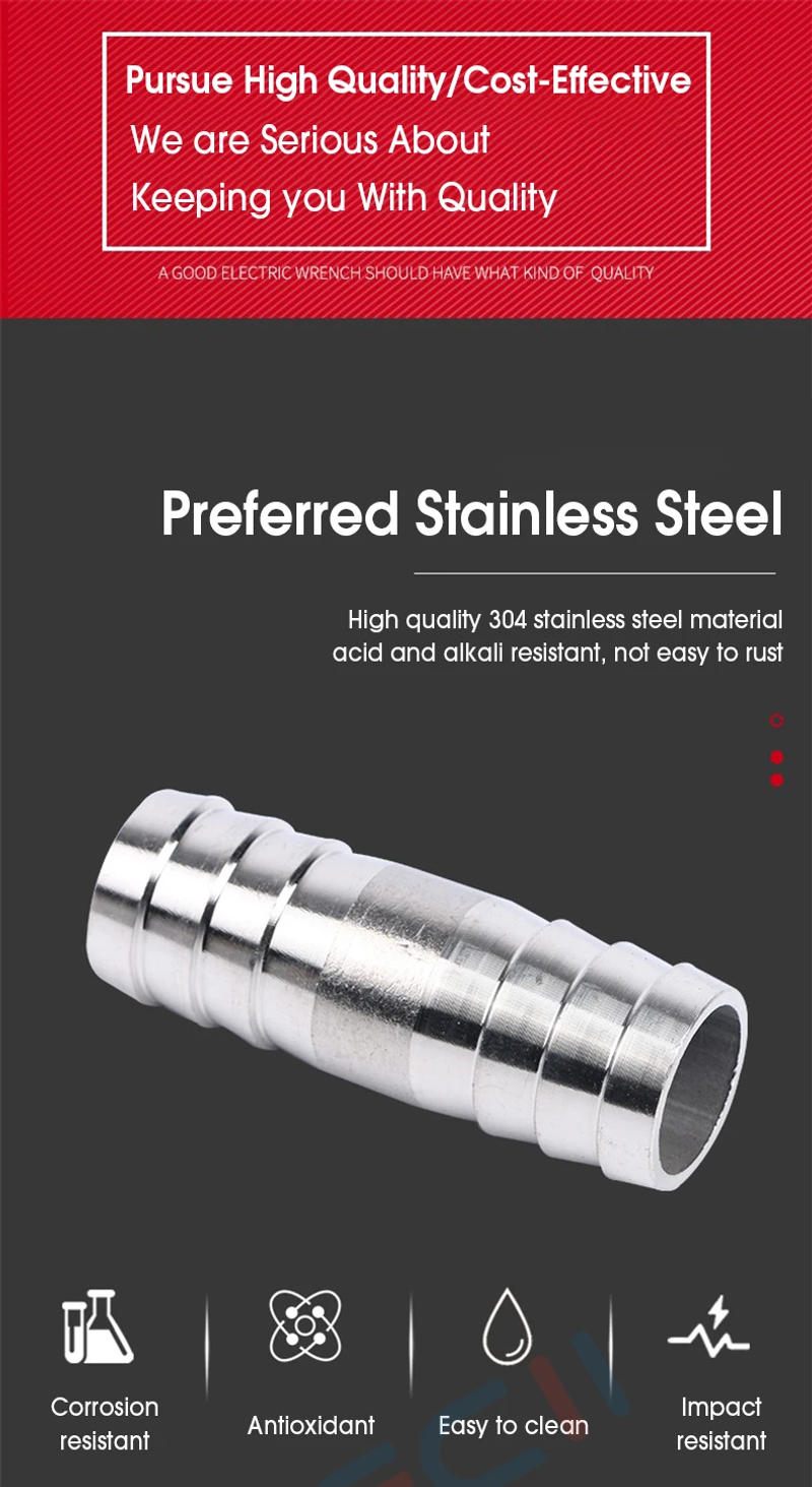 Description Picture 2 of itemHose Barb 304 Stainless Steel Hose Tail Barb Connectors 6mm 8mm 10mm 12mm T Type Y Type Pipe Fitting Pagoda Tail Barb Connector