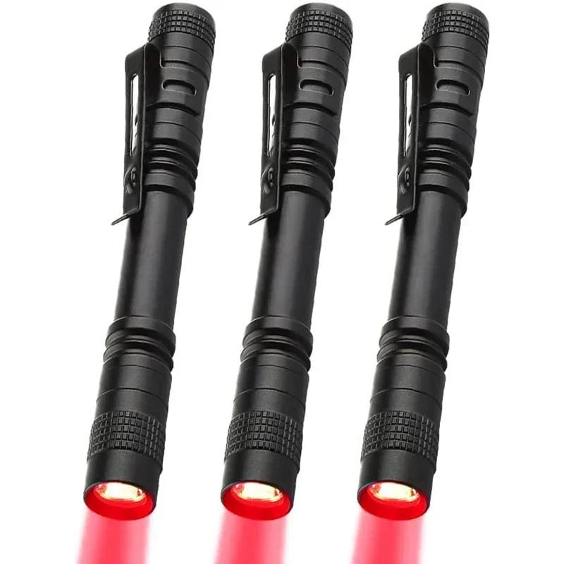 Description Picture 2 of item1pc/2pcs Portable Red Light Flashlights Pen Light Pocket Sized Torch for Camping Hiking Beeeeping Astrology Outdoor Activities