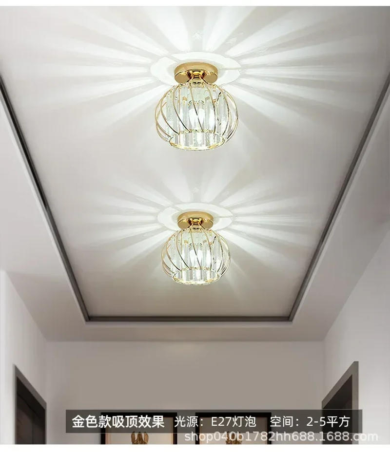 Description Picture 3 of itemLantern Crystal Chandelier Aisle Light Simple Modern Bedroom Bedside Lamps Corridor Chandelier Nordic LED Ceiling Balcony Lights