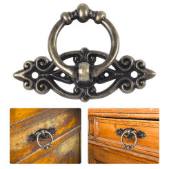 1PCS Retro Cabinet Handle Zinc Alloy Drawer Door Handle Pull Ring Wood Case Handle With Screw Pull Ring Furniture DIY Decoration
