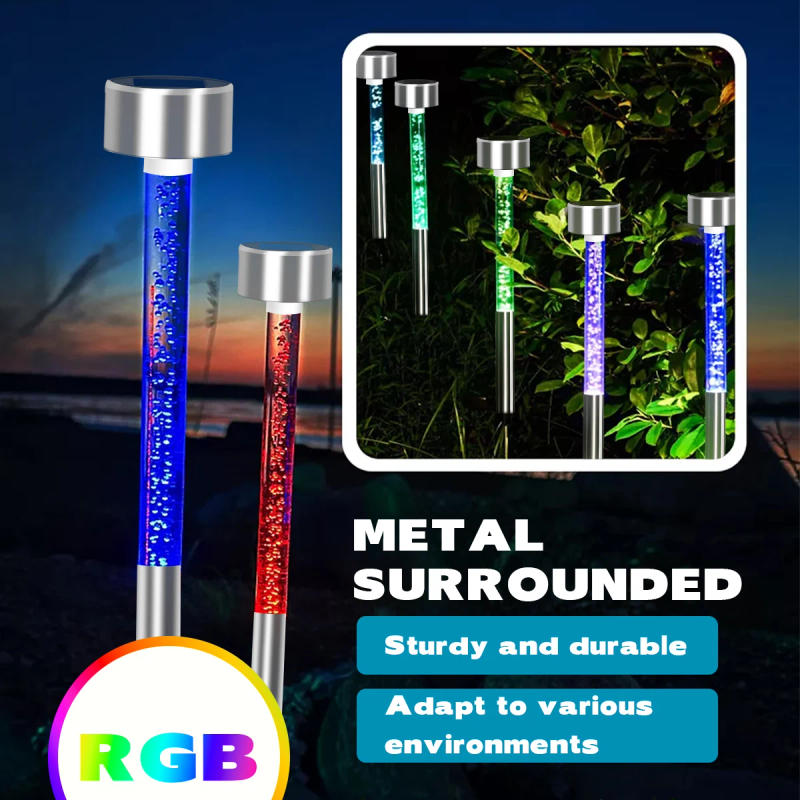Description Picture 2 of item2pcs Solar Lawn Lamp Solar Garden Lights Decorative Bubble Garden Stakes Color Changing LED Outdoor Garden and Yard Decoration