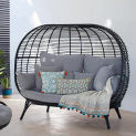 Lazy rattan chair round outdoor bird's nest sofa leisure small table and chair set furniture Resort