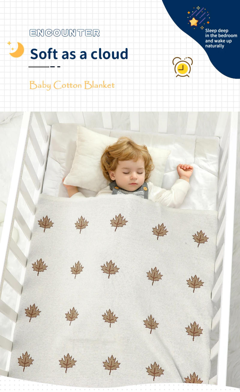 Description Picture 2 of itemSuper Soft Baby Cotton Blankets Knit 90*70cm Newborn Boys Girls Comfort Stroller Swaddle Wrap Cover Stuff All Seasons Bed Sheets