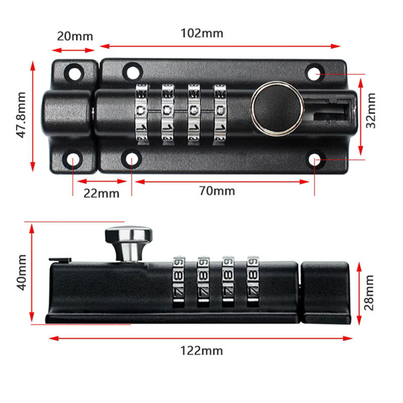 Description Picture 3 of itemPassword Lock Sliding Combination Digit Latch Anti-theft Safety Mechanical Lock Door Bolt Home Window Wood Gate Hardware