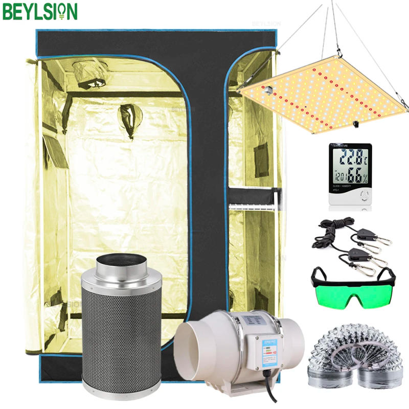 Description Picture 5 of itemBEYLSION New Growbox Complete Set Air Tent Grow With Dimmable LED Grow Lamps Centrifugal Fans Activated Carbon Air Filter Set