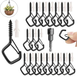 20pcs/box Q-shaped Hook DiamondHook Square Hooksheep's Eye Hook  Mark Shaped Anti Falling LightHook Screw Bonsai Hooks
