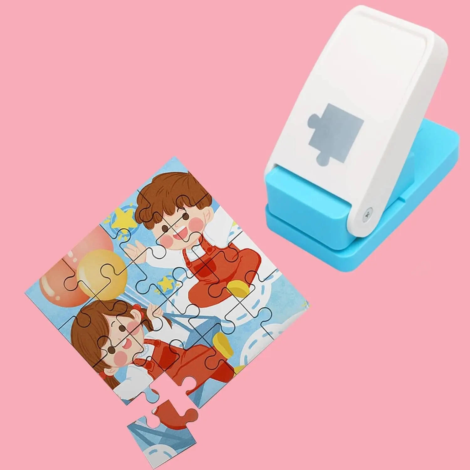 Description Picture 3 of itemDIY Handmade Puzzle Punching Machine DIY Children Intelligence Flower Punching Machine Children's Jigsaw Puzzle Making Machine