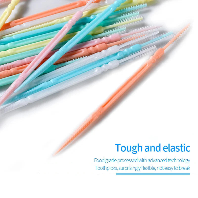 Description Picture 3 of item200pcs Silicone Interdental Brushes Super Soft Dental Cleaning Brush Teeth Care Dental Floss Toothpicks Oral Tool