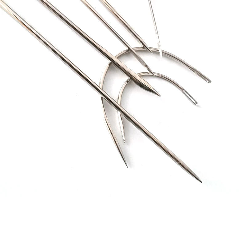 Description Picture 3 of item7Pcs/set Stainless Hand Repair Sewing Needles Threader Sail Carpet Leather Curved Canvas Leathercraft Handwork DIY Tools