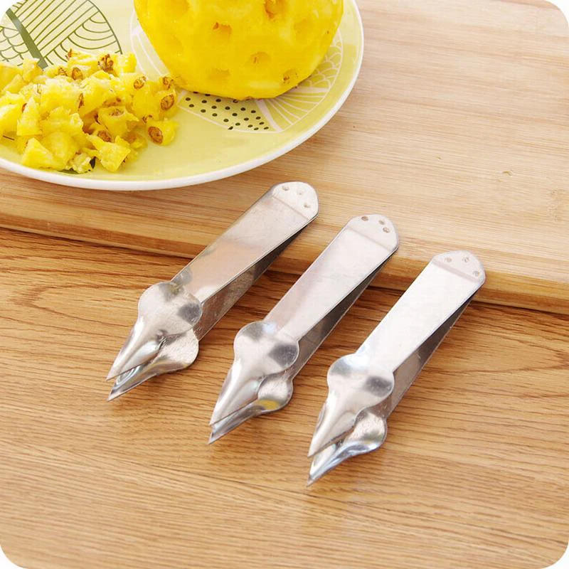 Description Picture 2 of itemStainless Steel Strawberry Huller Fruit Peeler Pineapple Corer Slicer Cutter Kitchen Knife Gadgets Pineapple Slicer Clips New
