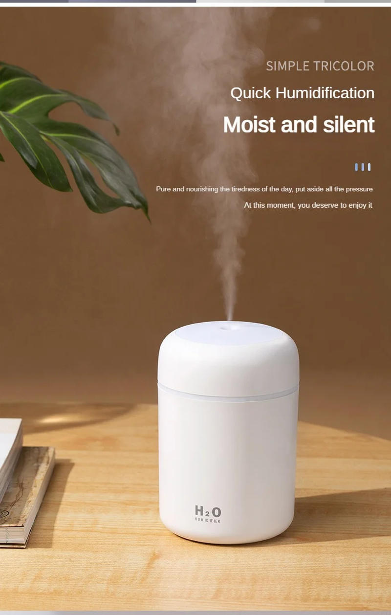 Description Picture 4 of itemPortable Mini Air Humidifier For Bedroom,Personal Desktop,Car With Colorful Mood Lighting 2 Mist Modes And Auto Shut-Off