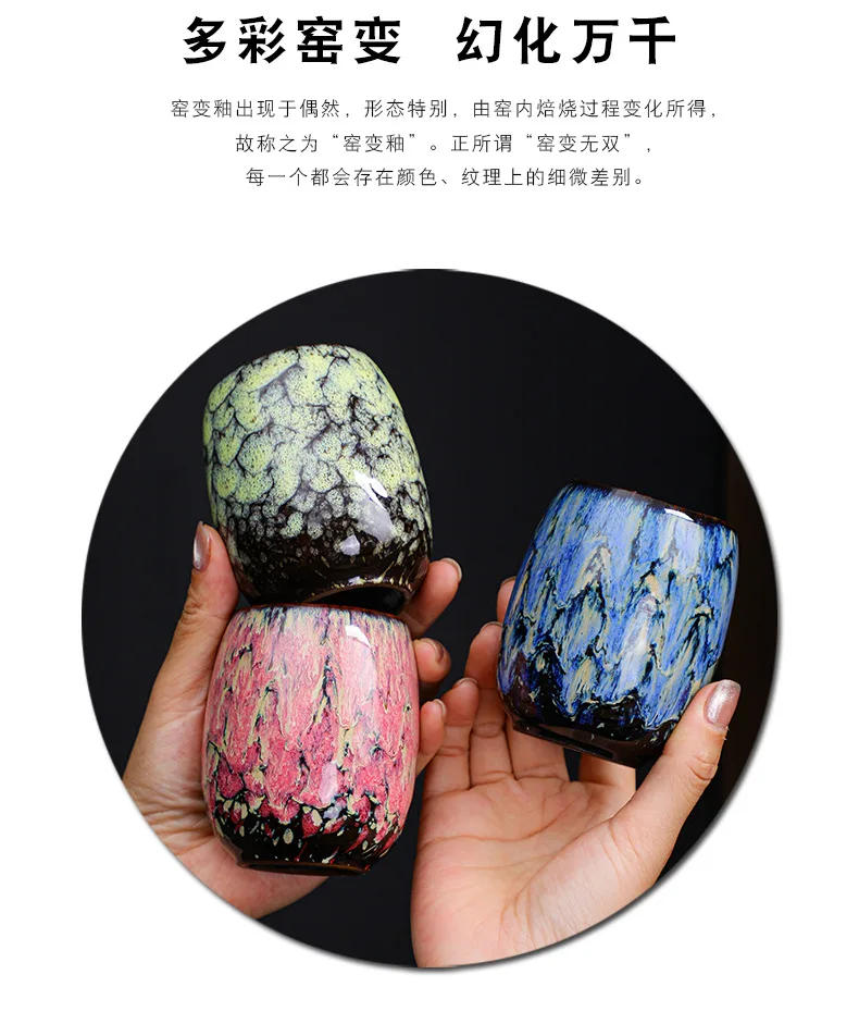 Description Picture 5 of itemKiln change to build a teacup set home large master cup ceramic Kung Fu tea set tea cup single coffee cup.