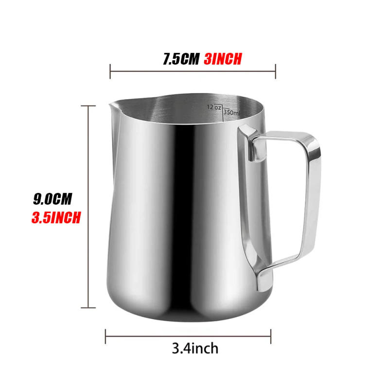 Description Picture 4 of itemMilk Frother Jug 350ml Art Pitcher Stainles Steel Coffee Frother Cup Barista Latte Art Jug Espresso for Cappuccino Accessorie