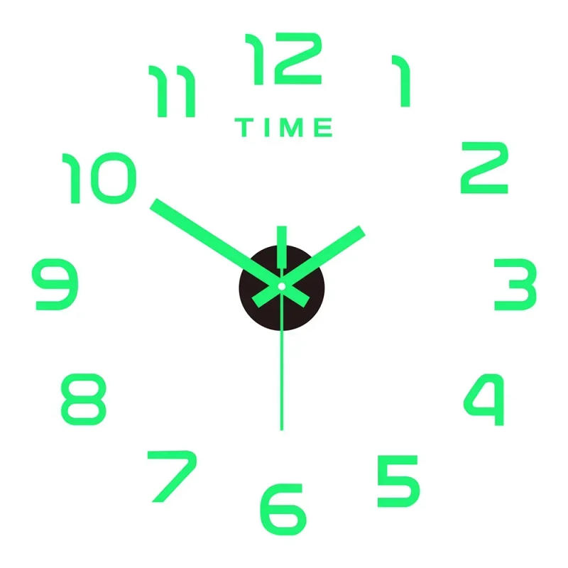 Description Picture 5 of itemDigital Clock Wall Stickers Needle Decoration Glowing Clocks DIY Bedroom Living Home Quartz Creatives Removable Room Watches