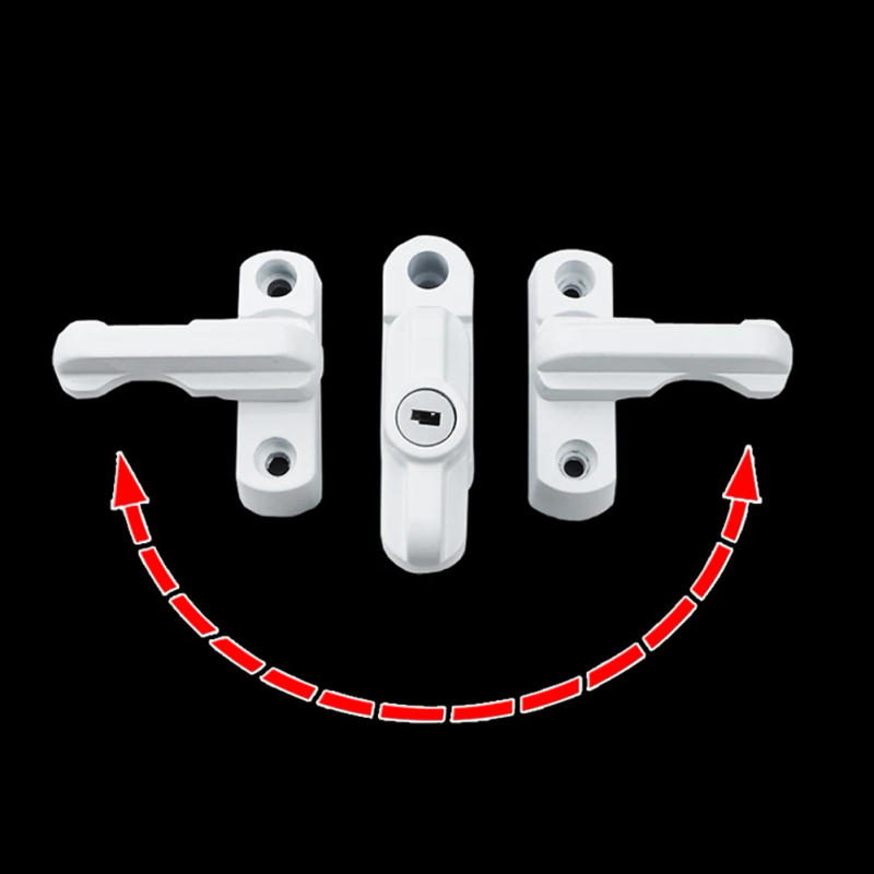 Description Picture 6 of itemT-lock Flat Open Doors Locks Aluminum Alloy UPVC Child Safe Security Door Sash Lock Safety Lever Handle Sweep Latch With Key
