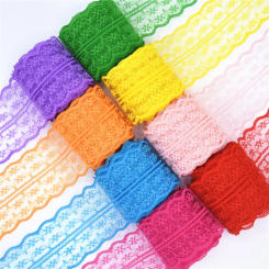 Beautiful 10 yards Lace Ribbon Tape Width 45MM Trim Fabric DIY Embroidered Net Cord For Sewing Decoration african lace fabric