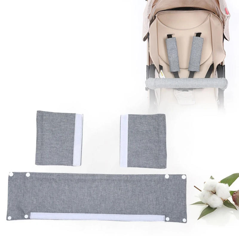 Description Picture 3 of itemStroller Armrest Cover Fence Protector Baby Safety Stroller Seat Belt Shoulder Cover Accessories Cotton Gauze Guardrail