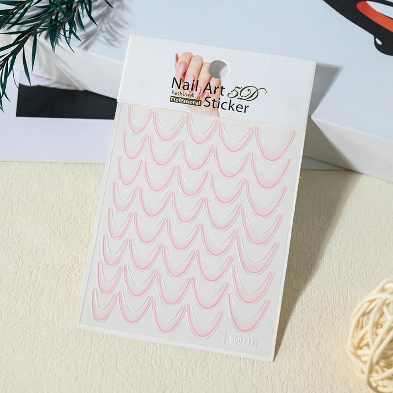 Description Picture 5 of item14pcs/set Gradient French Line Manicure Nail Art Stickers Self-Adhesive Decals Design Nail Tips Guides for DIY Decoration 8*10cm