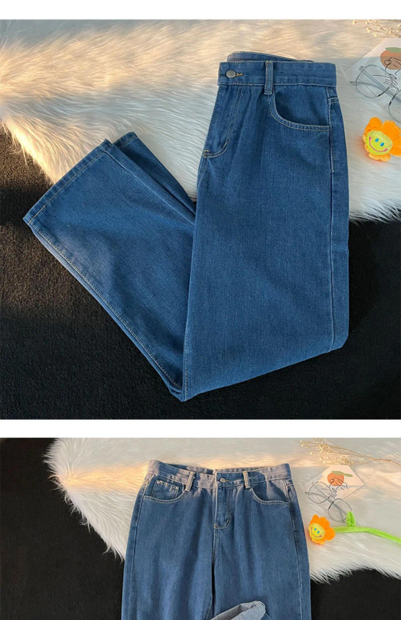 Description Picture 2 of item2024 Spring Summer Men's Fashion Student Long Straight Pants Male Solid Color Thin Jeans Men Loose Casual Denim Trousers F204