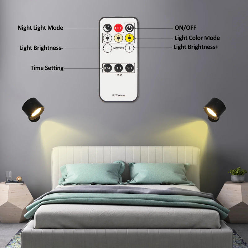 Description Picture 6 of itemLED wall lamp touch control Double Head recharge wireless portable night light for bedside bedroom reading lamp