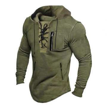 Men Daily Top Streetwear Men's Mid Length Hoodie with Drawstring Zipper Pockets Soft Breathable Fabric for Fall Spring