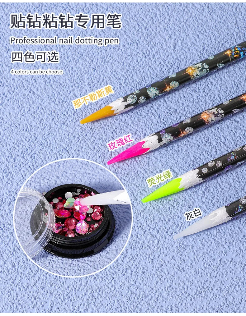 Description Picture 3 of itemNail Dotting Pen Picking Rhinestones Gems Drill Crystal Wax Pencil Diamond Picker Nail Art Decoration Tool Nail Art Tools