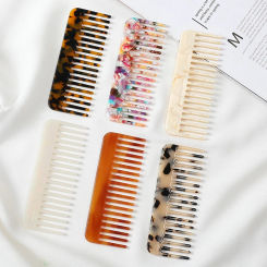 Wide Teeth Acetate Hair Combs Anti-static Massage Hair Brush for Women Girls Colorful Hairdressing Salon Styling Accessories