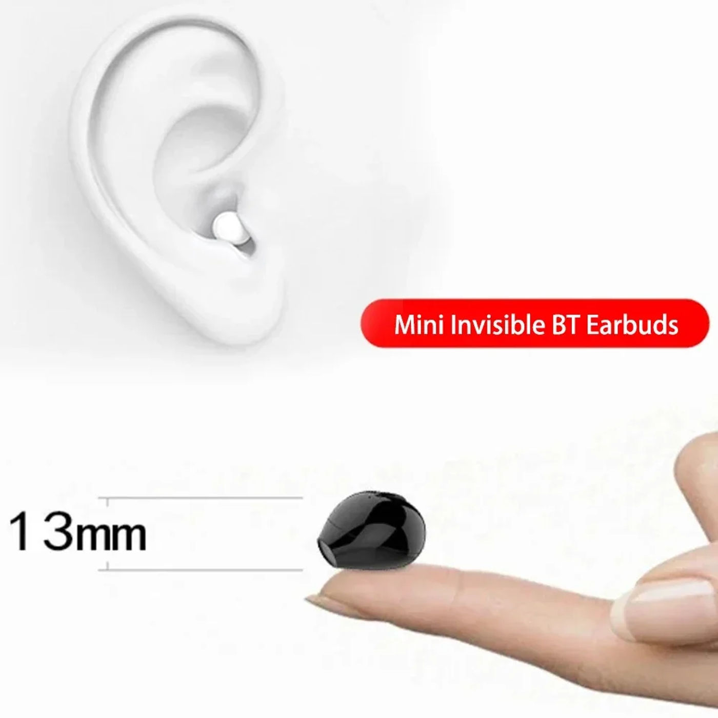 Description Picture 5 of item2025 Headsets Invisible Earphones Mini Headphones 5.2 Bluetooth TWS In-Ear Earbuds Noise Reduction Wireless Sleep In-Ear Earbuds