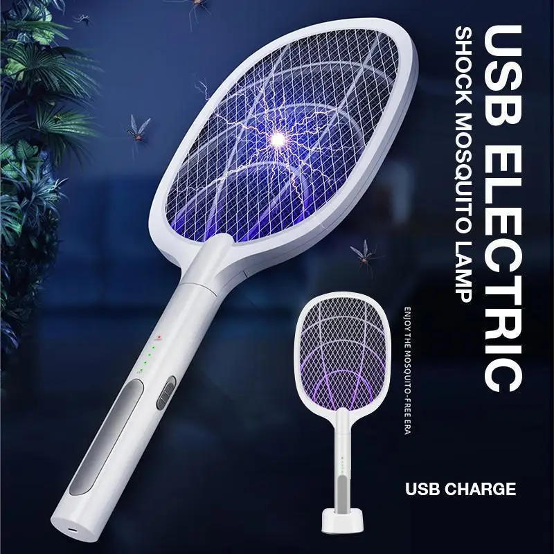 Description Picture 4 of itemUSB Electric Shock Mosquito Lamp Portable Handheld USB Charging Fly Swatter Electric Shock Triple-layer Mesh Lamp Home Tools