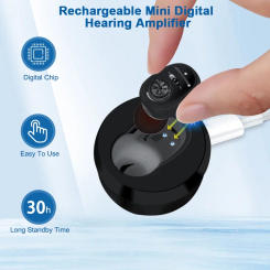 Digital Hearing Aids Rechargeable Hearing Aid Mini Sound Amplifier for Deafness Elderly High Power Noise Reduction audifonos