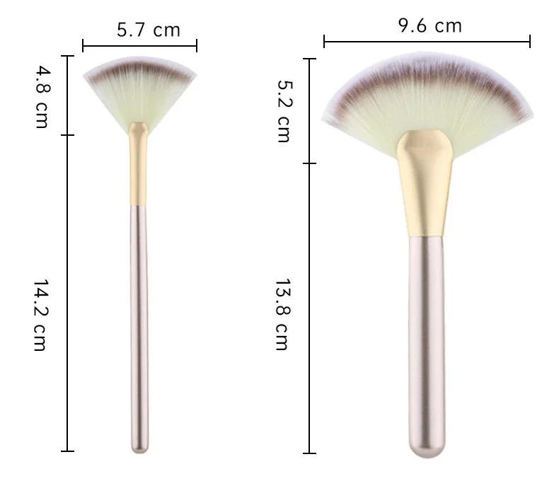 Description Picture 6 of itemLarge Flat Highlight Blush Fan-Shaped Makeup Brush Powder Loose Powder Face Brush Korean Soft Cosy Even Color Tools For Women