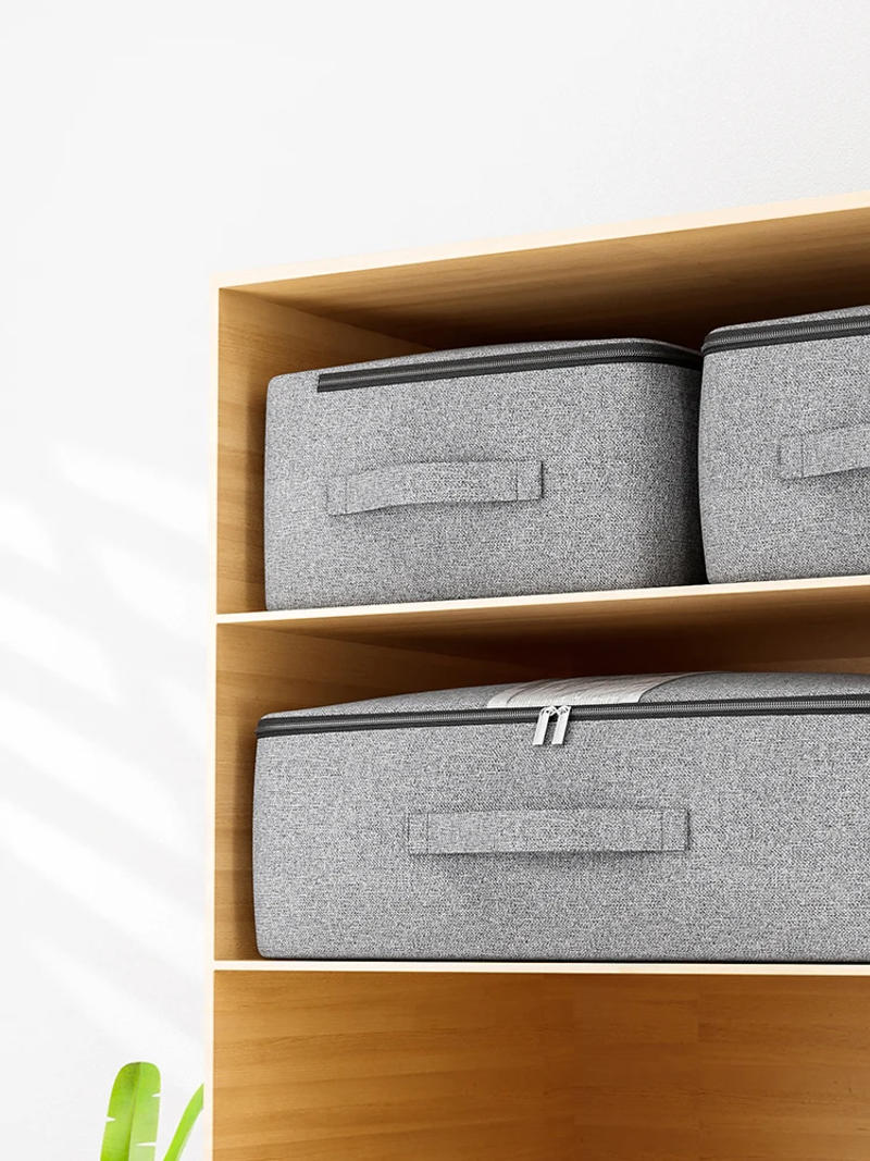 Description Picture 5 of item1PC gray clothing storage bag, bed bottom storage bag, quilt storage bag, large capacity organizing bag, with window storage bag