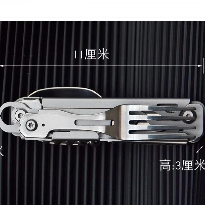 Description Picture 4 of itemFolding Camping Cutlery Multi-function Portable Tableware Knife Fork Spoon Bottle Opener Outdoor Cutlery Camping Equipment