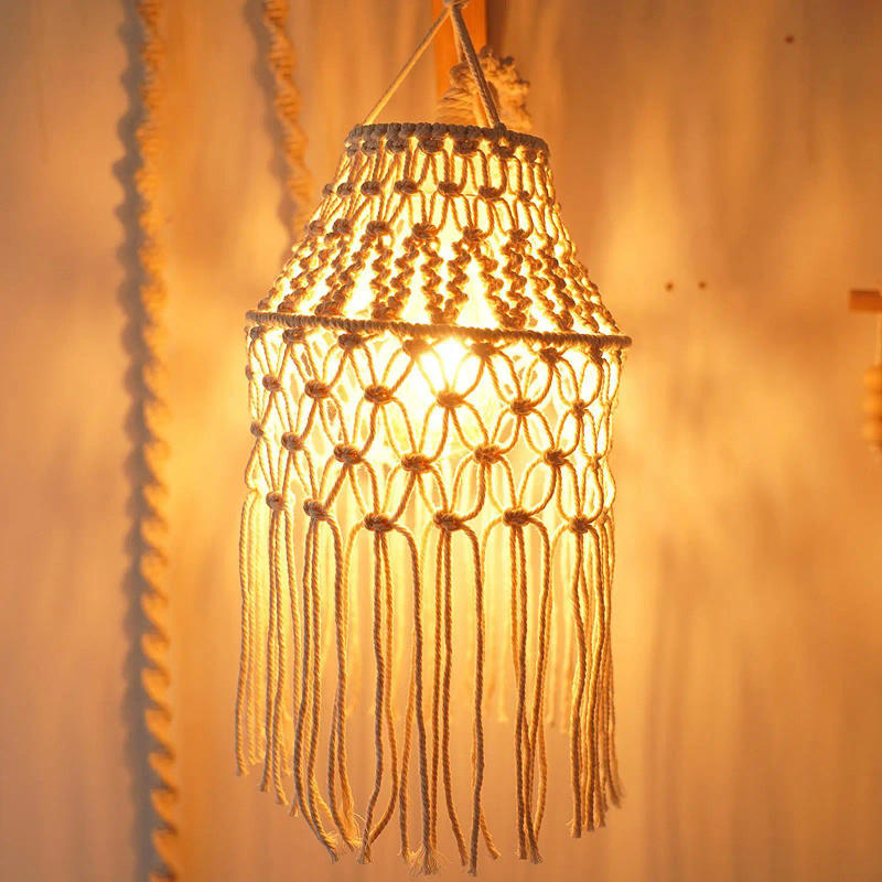 Description Picture 4 of itemMacrame Lampshade Light Fixture Nordic Chandelier Cover Decoration Decorative